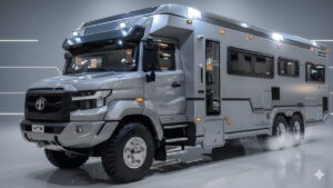 2026 Kia Motorhome parked in scenic travel setting showing exterior design