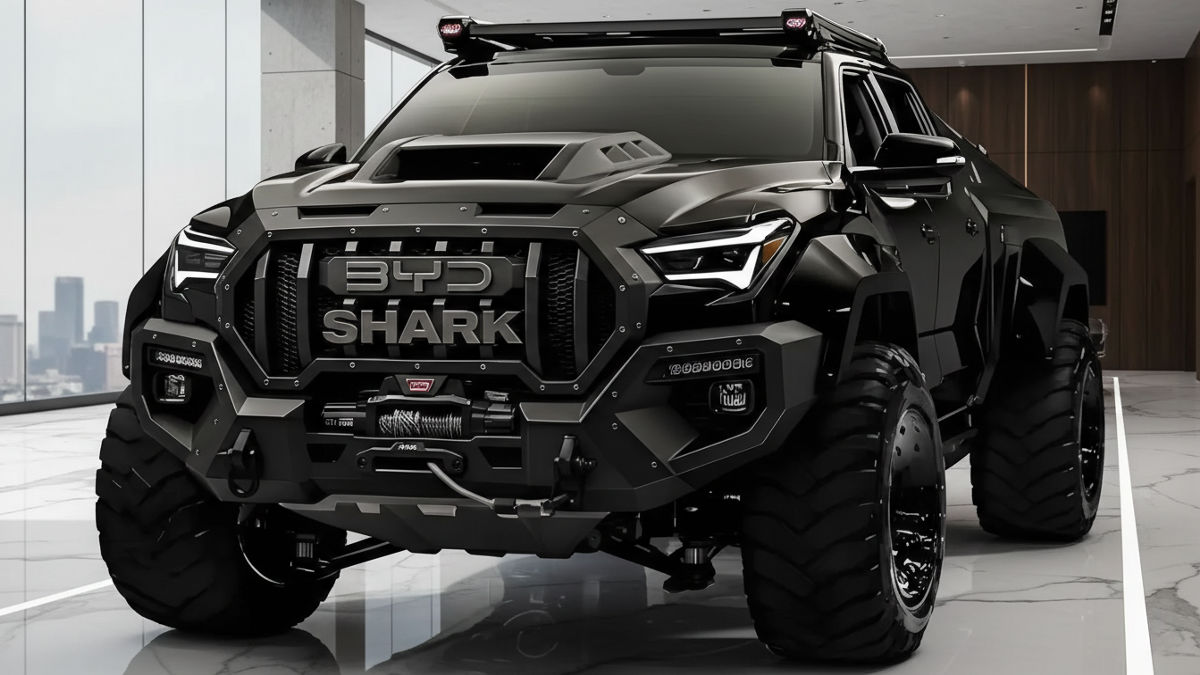 2027 BYD Shark hybrid pickup truck exterior